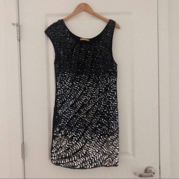 Alice + Olivia Charlie Ombre Sequin Silk Cocktail Dress - Picture 2 of 9